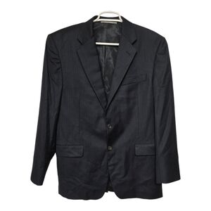Hickey Freeman Wool Blazer Navy Blue Striped 40R